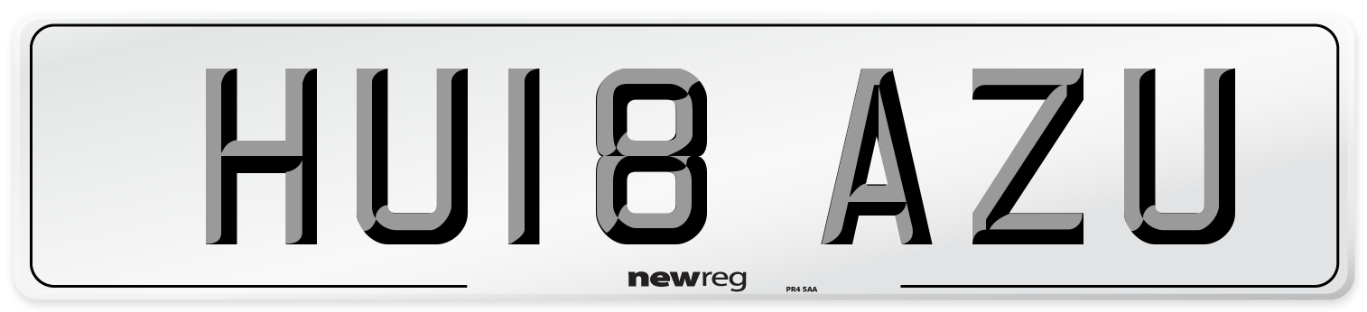 HU18 AZU Number Plate from New Reg